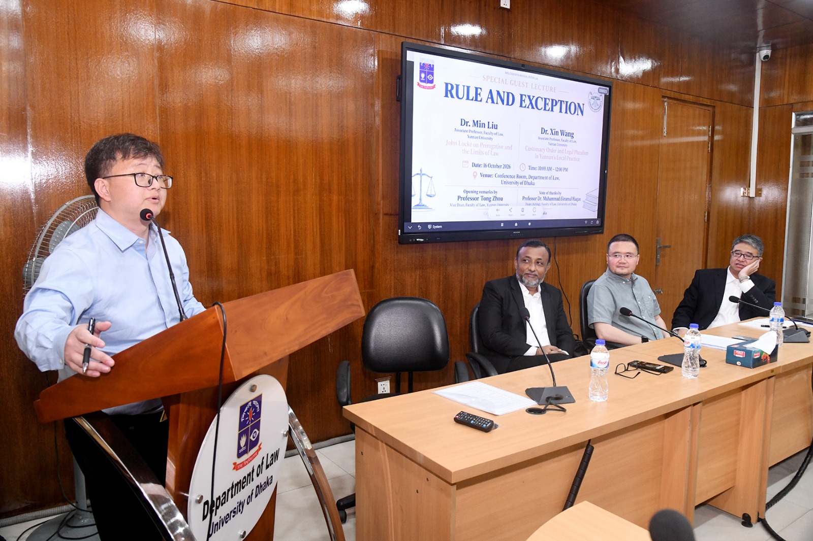 A special guest lecture on "Rule and Exception" held at DU